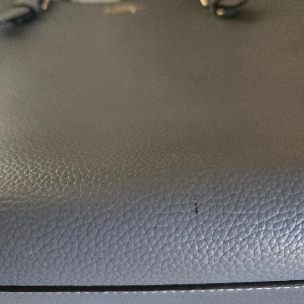 Coach Mollie Leather Tote Gray With Red Interior - Picture 13 of 16